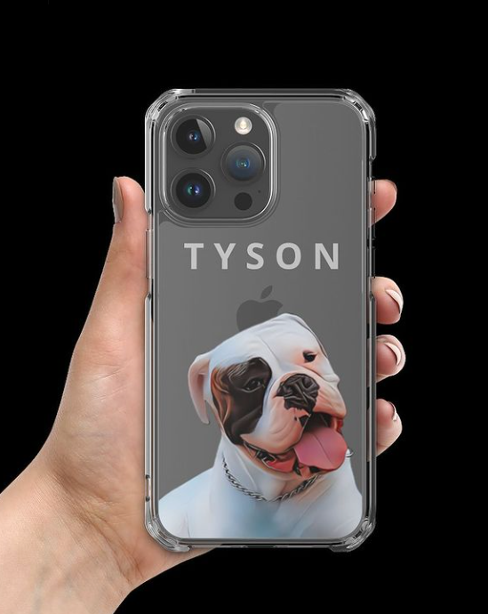 Ilustración de mascota en funda de movil