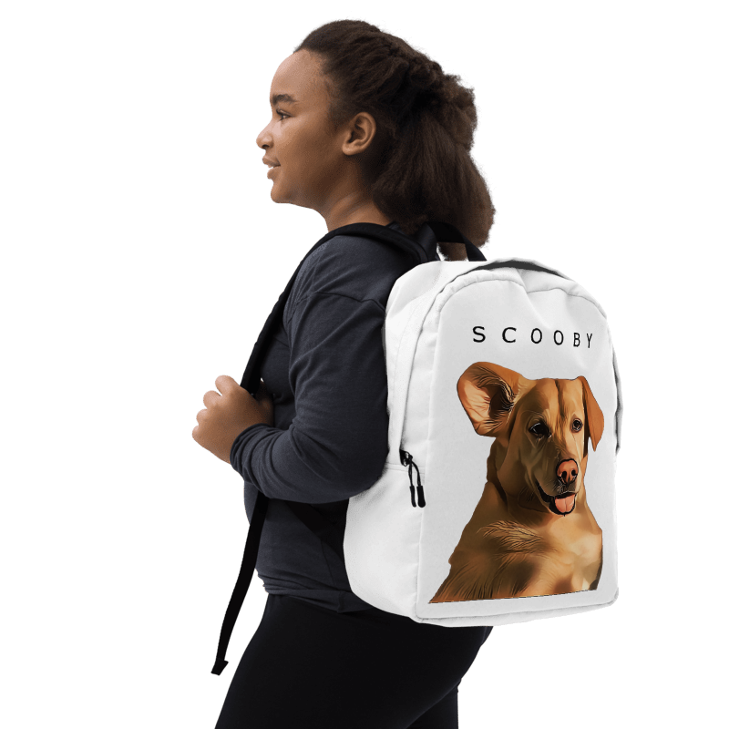 Ilustración de mascota en mochila