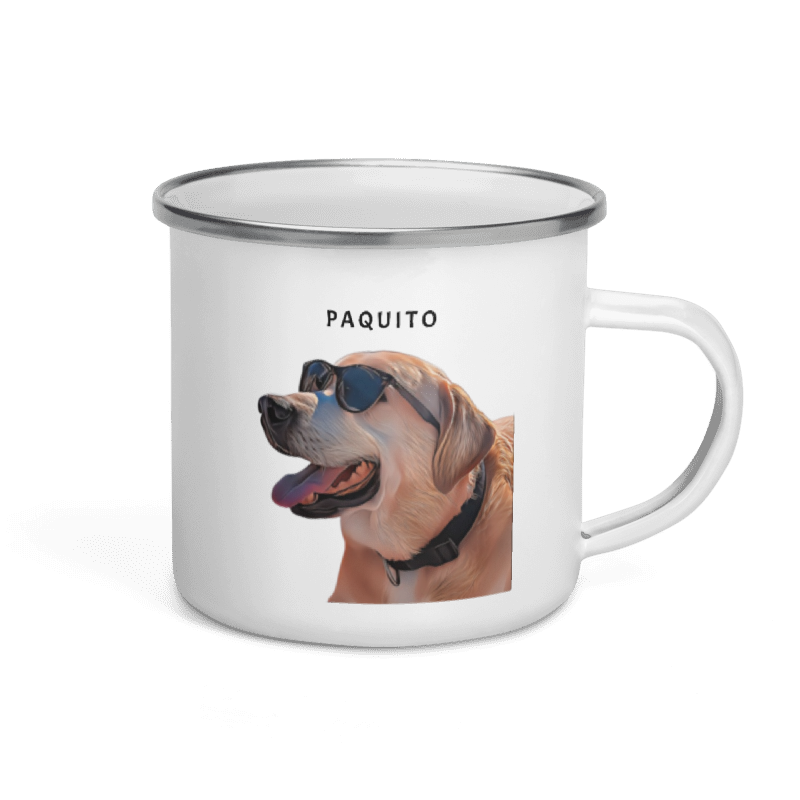 Ilustración de mascota en taza